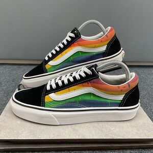 Vans Old Skool Men’s 6.5 Women’s 8 Pride Rainbow Drip Black Low Top